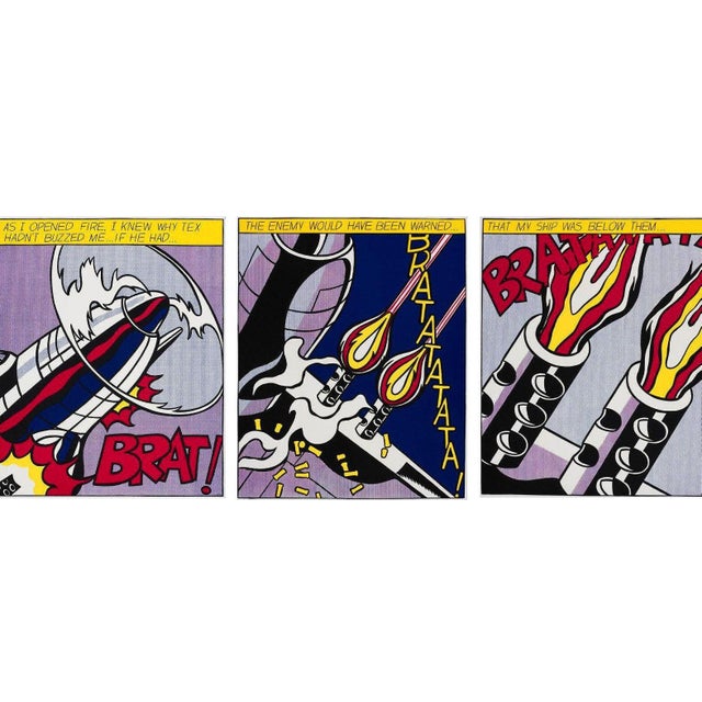 Contemporary Roy Lichtenstein "As I Opened Fire" Triptych Poster Framed For Sale - Image 3 of 7