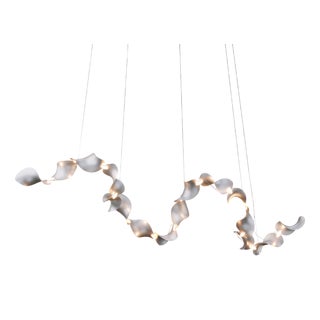 Dune 16 Curve Chandelier with Silver Anodized Shades by Daniel Becker For Sale