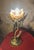 1950s Bronze Patinated Steel Lamp with Amber Glass Shade, 1975 For Sale - Image 5 of 6