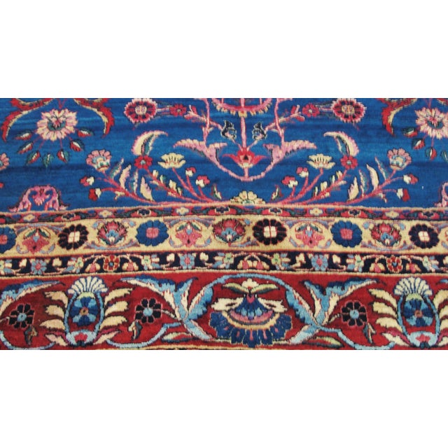Early 20th Century Antique Persian Laver Kerman Carpet, Amazing Color For Sale - Image 5 of 8