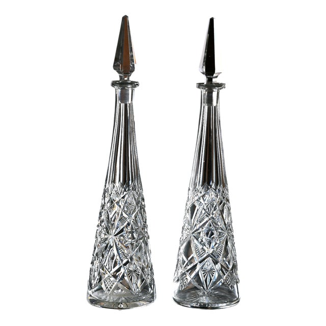 Liqueur Decanters in Cut Crystal Lagny Model from Baccarat, 1920, Set of 2 For Sale
