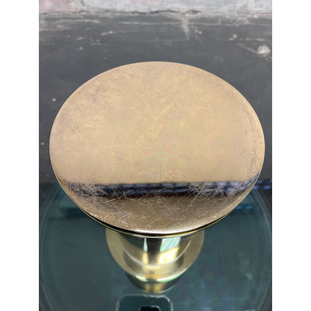 Brass and Glass Pedestal Coffee Table For Sale In New York - Image 6 of 7
