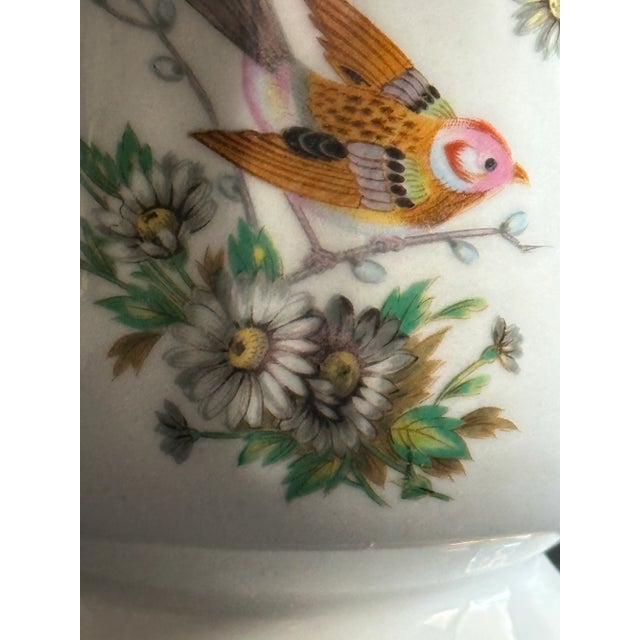 Vintage 1940s/1950s Lenwile Ardalt Imported Chinoiserie Hand Painted Birds and Flowers Porcelain Planter/Vase For Sale In Orlando - Image 6 of 12