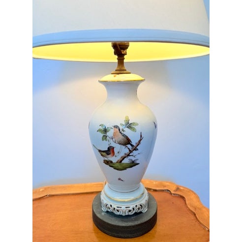 Herend Vintage Herend Porcelain Table Lamp, Rothschild Bird Pattern, Mid-20th C. For Sale - Image 4 of 7