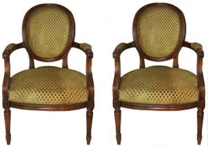 Vintage French "Cabriolet" Armchairs - A Pair