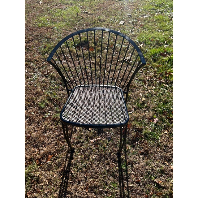 1980s 1980s Carolina Forge Wrought Iron Patio Set Table and 4 Chairs, Attributed For Sale - Image 5 of 5