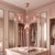 Mid century modern pink Murano glass chandelier, Venini style, Italy late 1970s. The Italian chandelier is made of...