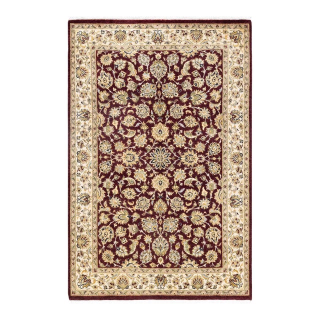 Orange Mogul, One-of-a-Kind Hand-Knotted Area Rug in Orange, 4' 2" x 6' 4" For Sale - Image 8 of 8