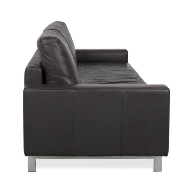 Vida Leather Three-Seater Brown Sofa from Rolf Benz For Sale - Image 9 of 12