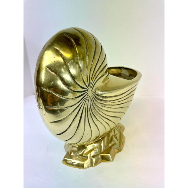 1970s Large Brass Nautilus - a Pair For Sale - Image 11 of 12
