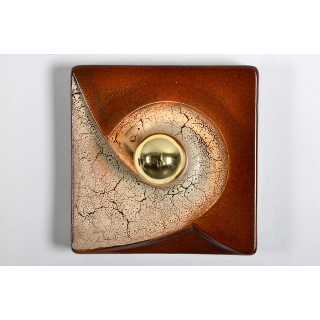 Mid-Century Modern Fat Lava Ceramic Sconce from Pan, 1970s For Sale - Image 3 of 7
