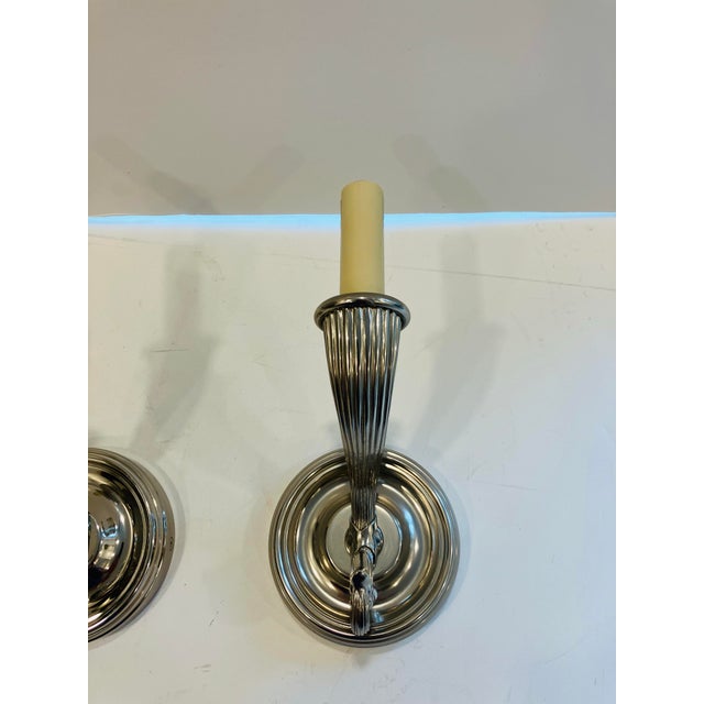 Pair of 1990s Chapman Nickel Silver Sconces For Sale In Boston - Image 6 of 8