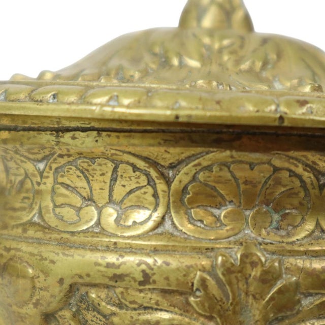 Brass Cup with Lid Mythical Figure For Sale - Image 12 of 16