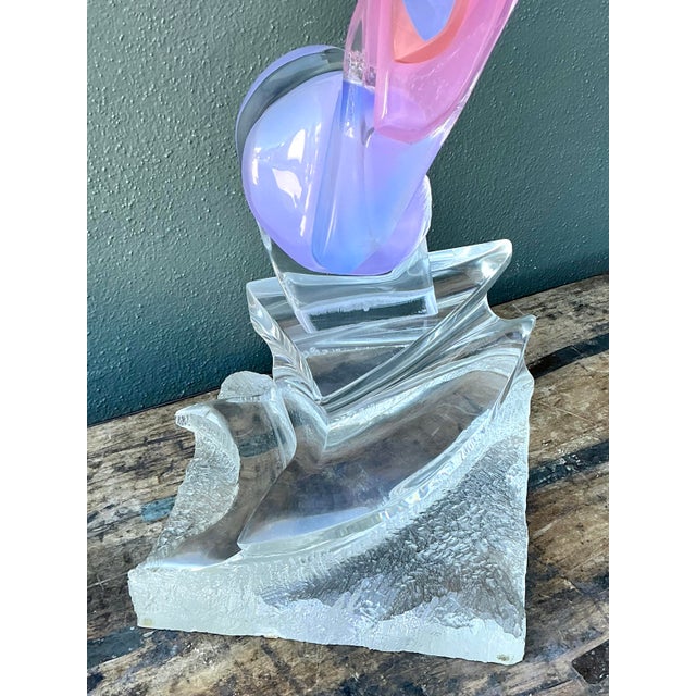 Late 20th Century Vintage Monumental Lucite Fan Sculpture For Sale - Image 5 of 12