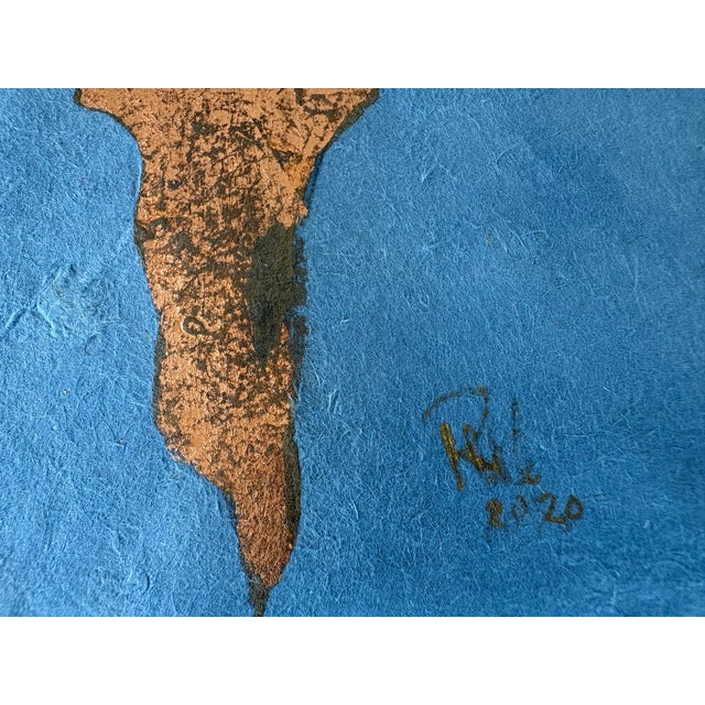 Contemporary 2020 Rene Romero Schuler Original Ballerina Ballet Painting “Gisha” in Copper Leaf, Framed For Sale - Image 3 of 15