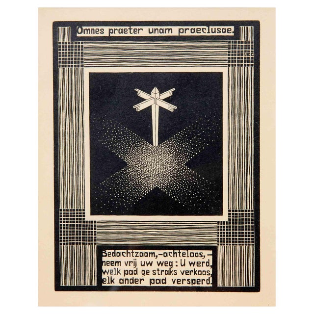 Maurits Cornelis Escher, Signpost, Woodcut, 1931 For Sale
