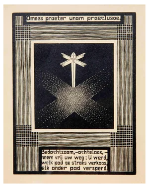 Maurits Cornelis Escher, Signpost, Woodcut, 1931