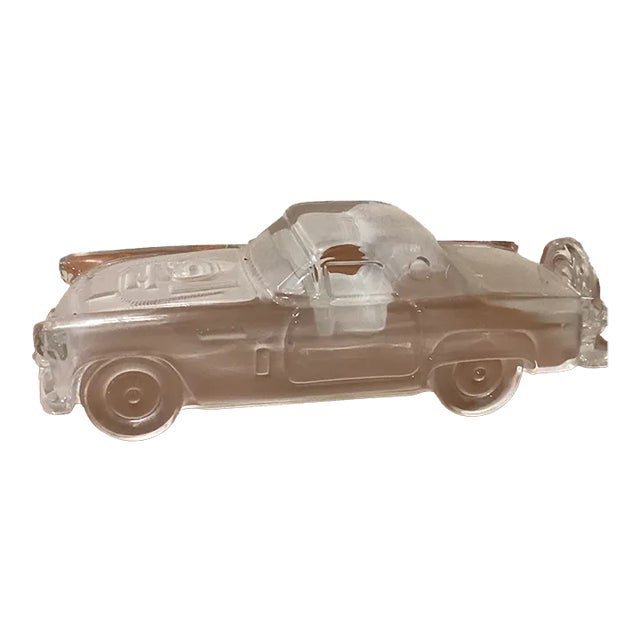 Mid 20th Century Hofbauer Frosted Crystal Glass Ford Thunderbird 1956s For Sale