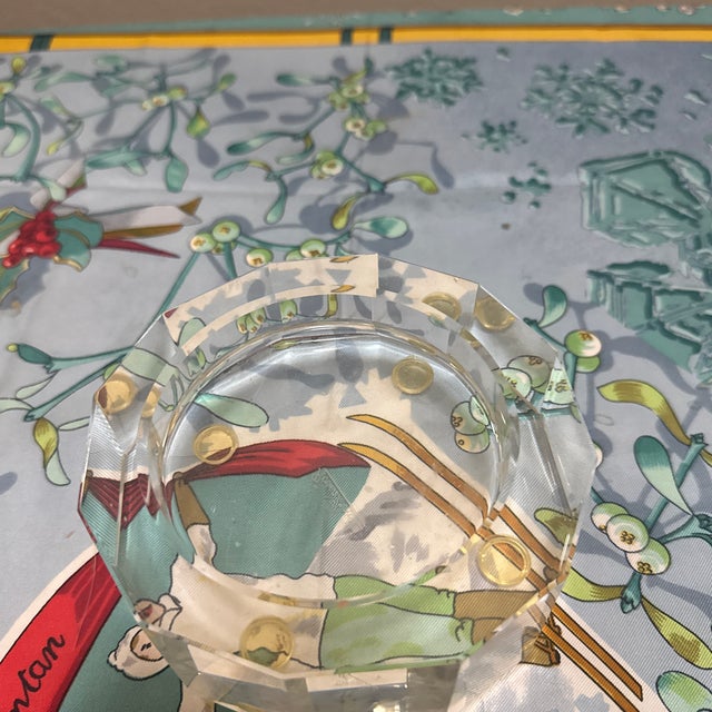 Mid-Century Modern Vintage Rosenthal Studio-Linie Crystal Bubble Base Ashtray - Mid-Century Modern Heavy Cut Glass For Sale - Image 3 of 4