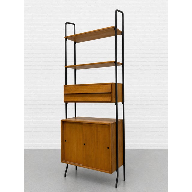 Mid Century Modern Italian Teak Freestanding Wall Unit Bookcase – Vintage Wall Shelving, C. 1950’s For Sale - Image 4 of 14