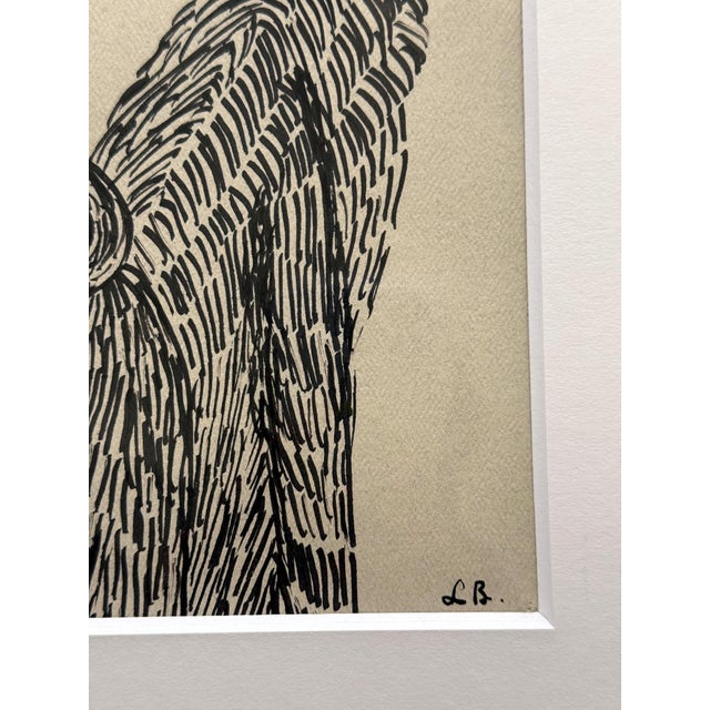 Plastic 1950s Abstract Ballpen Ink Drawing Signed Louise Bourgeois For Sale - Image 7 of 10