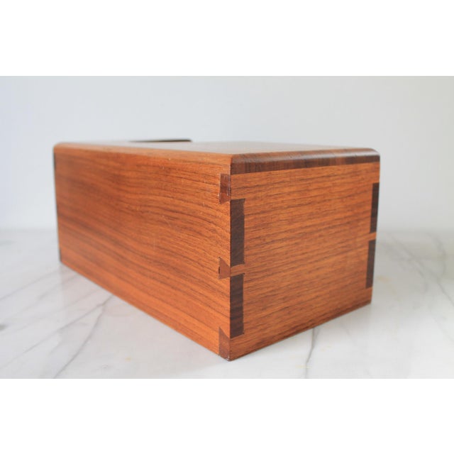 Vintage Handmade Wood Tissue Box Cover For Sale - Image 4 of 10