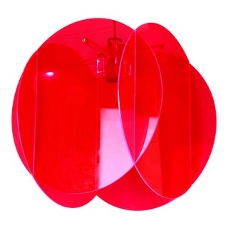 Angelo Mellia, Modern Orange Lucite Pendant, Late 20th Century France For Sale