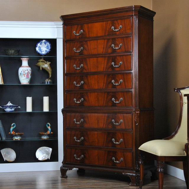 Chippendale Niagara Furniture Mahogany Chippendale Tall Chest For Sale - Image 3 of 14