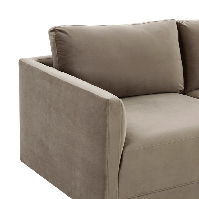 2020s Willow Taupe Modular Performance Velvet Sofa For Sale - Image 5 of 7
