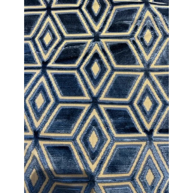 French Anna French Jardin Maze Velvet Navy 5 Yards For Sale - Image 3 of 4