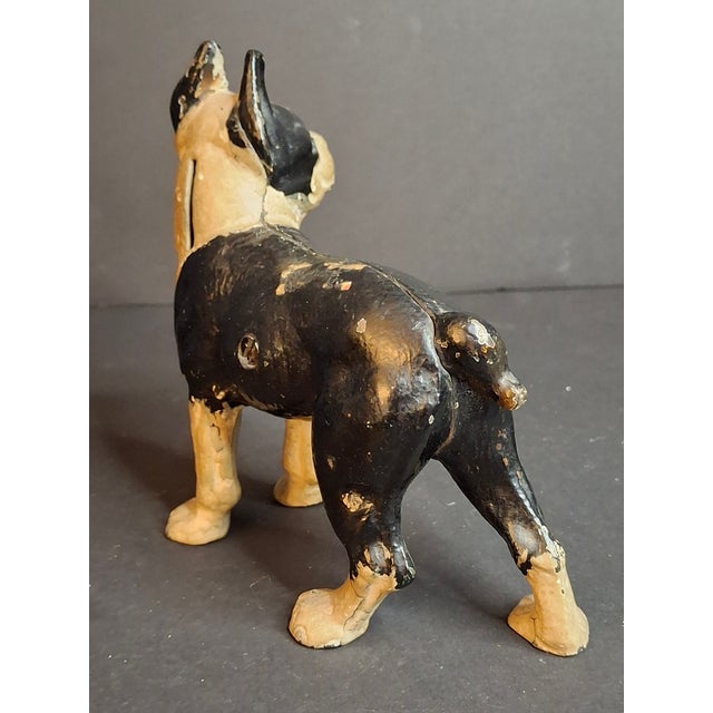 Antique Vindex Toys Cast Iron Boston Terrier Still Bank 1931 Dog Coin Penny Bank For Sale - Image 13 of 15