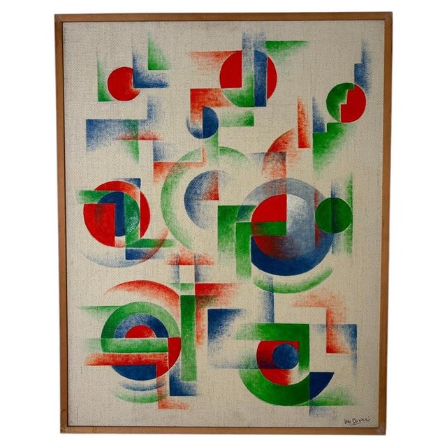 Isa Di Battista Gorini, Abstract Composition, 1980s, Paint on Canvas For Sale - Image 6 of 6