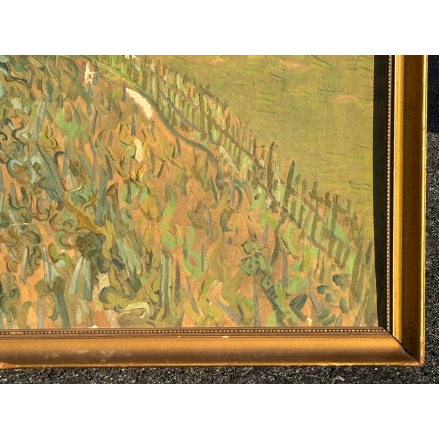 Early 20th C. Village Landscape Print on Board - In the Impressionist Style For Sale - Image 11 of 11