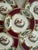Ceramic Antique Myott Chelsea Bird Bread Plates – 6 3/8-Inch Staffordshire England Porcelain With Burgundy and Gilt Decoration - Set of Eleven (11) For Sale - Image 7 of 12