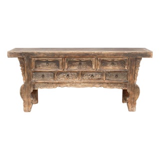 Oriental Sanctuary, Antique Carved Altar Table For Sale