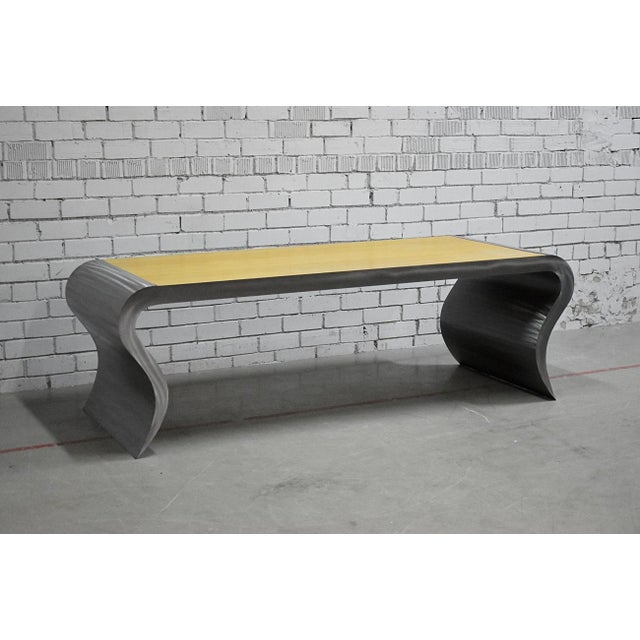 Metal Wave Table attributed to Hans Kolpa, Netherlands For Sale - Image 7 of 8