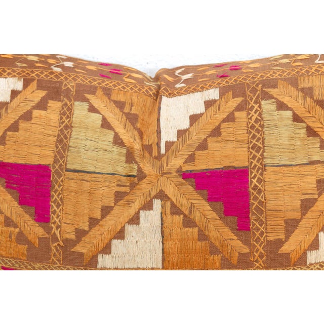 Tribal Kapurthala Step, Heirloom Bagh Phulkari Pillow For Sale - Image 3 of 6