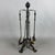 Rustic Vintage Wrought Iron Fireplace Set Floor Lamp with Tools, 1940s For Sale - Image 3 of 10