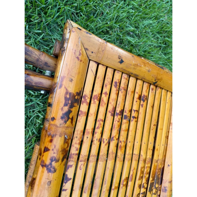 Vintage Burnt Bamboo Folding Tray Tables, a Pair For Sale - Image 10 of 10
