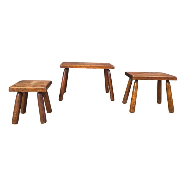 Vintage Brutalist Nesting Tables, 1960s, Set of 3 For Sale