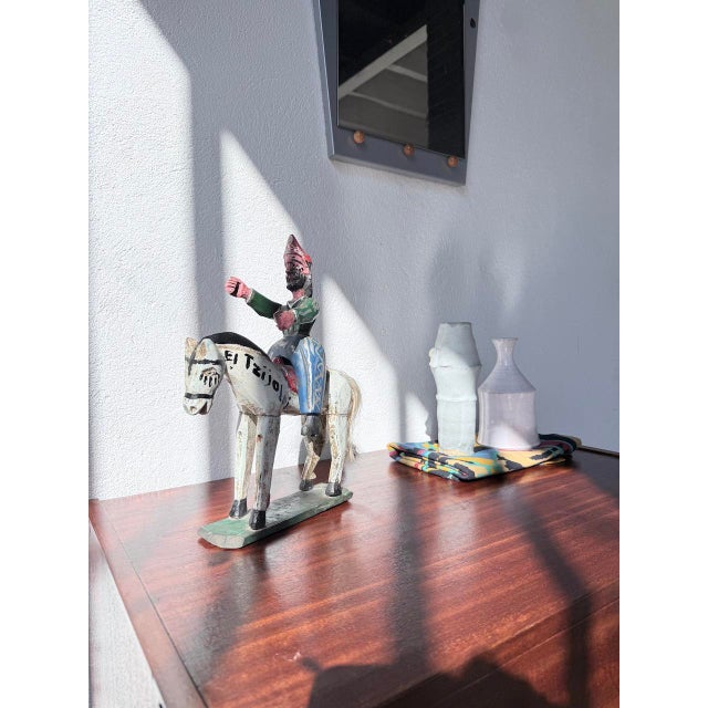 Wood Folk Art Cheval Statuette, Guatemala, 1970s For Sale - Image 7 of 18