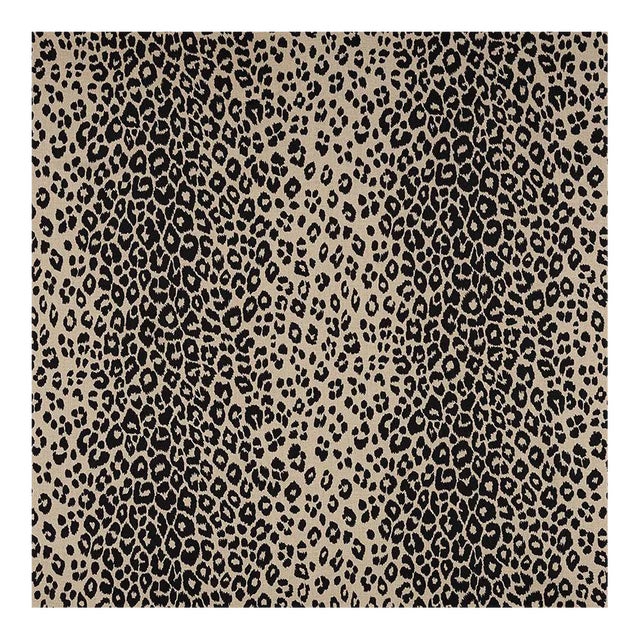 Sample, Schumacher Leopard Fabric in Ebony For Sale