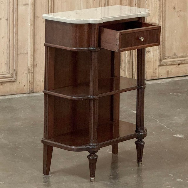 Petite Louis XVI Marble-Top Console in Mahogany For Sale In Dallas - Image 6 of 18
