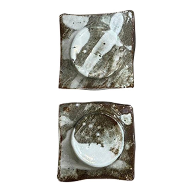 Sexy Appetizer Plates - Boho Chic Style Wabi-Sabi Japanese - Set of 2 Dishes For Sale