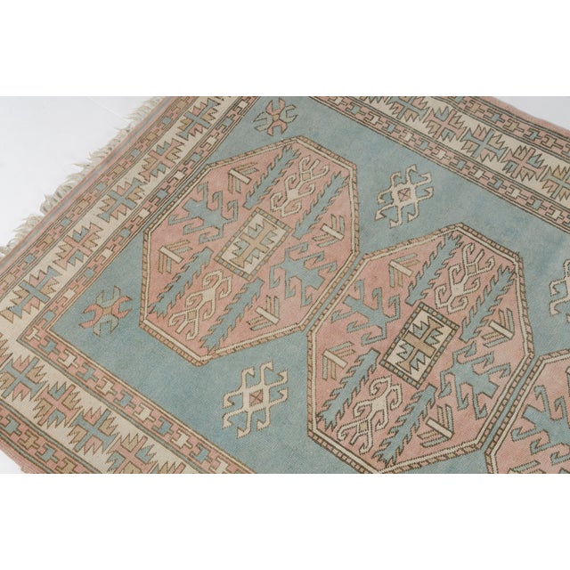 Home Living Tribal Vintage Turkish Rug For Sale - Image 9 of 10