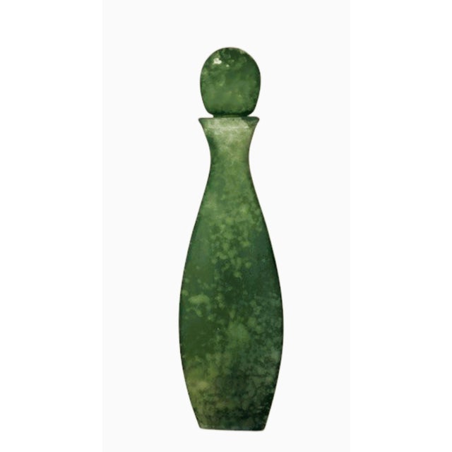 Mid-Century Modern Vintage Mid-Century Modern Green Aventurine Stone Decanter With Spherical Stopper For Sale - Image 3 of 10