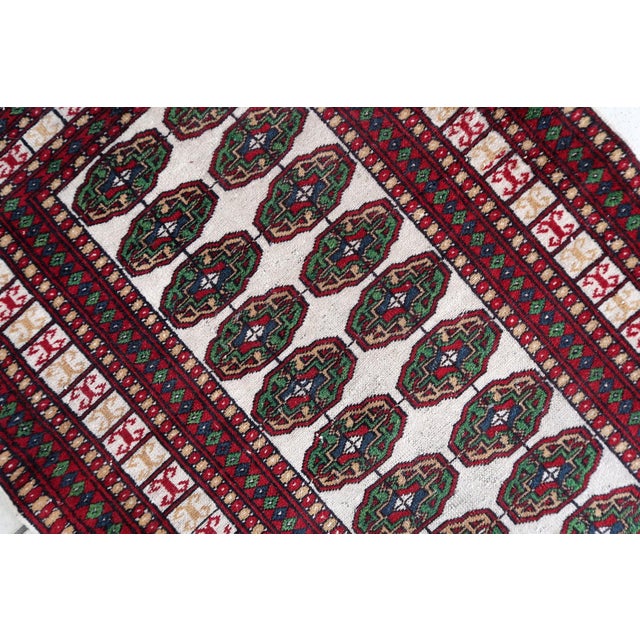 1960s, Handmade Vintage Uzbek Bukhara Rug 2.5' X 4.2' For Sale - Image 12 of 13