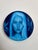 Night Queen by Ariane` Kamps | Oils, gold leaf, wood tondo Portrait of a woman with blue tones. For Sale