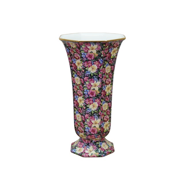 English Royal Winton Grimwades England Florence Chintz Floral All Over Vase Urn 12" For Sale - Image 3 of 11