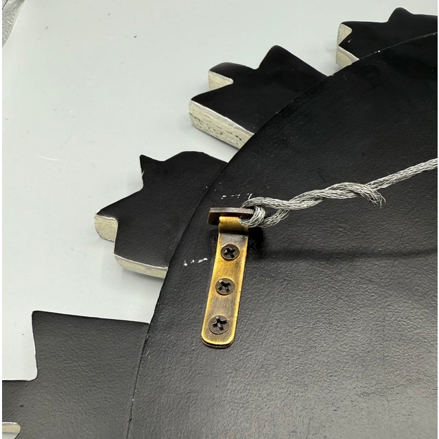 Wood Silver Wooden Sunburst Mirror For Sale - Image 7 of 8